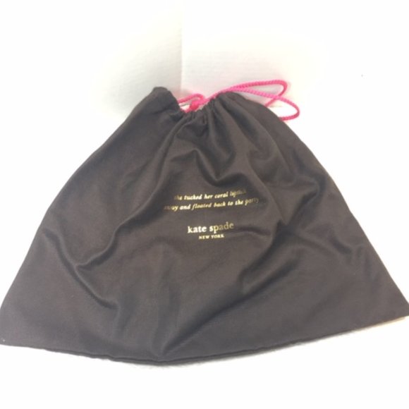 COACH Dust Bag Protective Bag Cover Brown Cotton Red Edge Drawstring 13x11 - Picture 6 of 6